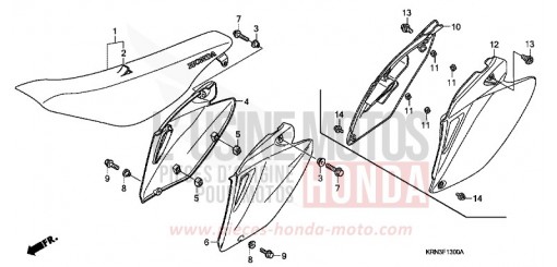 SEAT/SIDE COVER CRF250R6 de 2006